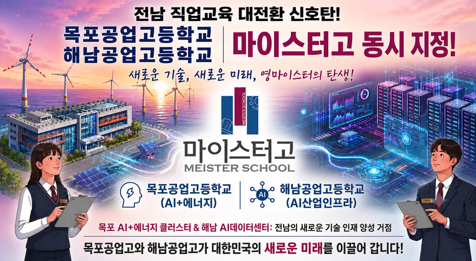 전남 목포·해남공고, 전국 6곳 중 2개교 선정…신규 마이스터고 도약 - 행정 | 코리아NEWS